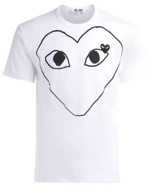 COMME DES GARÇONS PLAY Weißes baumwollherz t-shirt