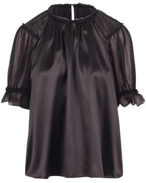 Ulla Johnson Alina Silk Top - Zwart