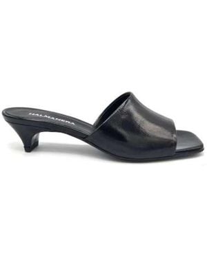 Halmanera Heeled Mules - Black