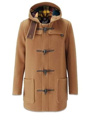 Gloverall Jassen ,Wol Mid Length Duffle Coat Buchanan - Bruin