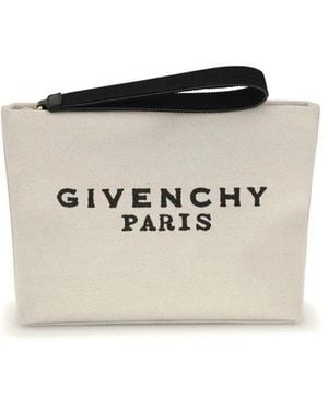 Givenchy Canvas Pochette Met Leren Band - Wit
