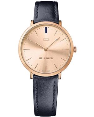 Tommy Hilfiger Rosa Leder Damenuhr Quarz - Mettallic