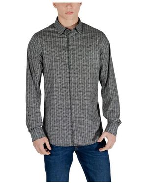 ARMANI EXCHANGE Geometric Print Long Sleeve Shirt - Grijs