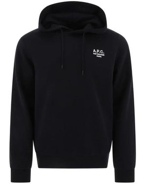 A.P.C. Hoodies & Sweatvesten ,Blauw ,Katoen Standard Rue Madame Hoodie - Zwart