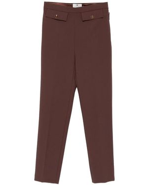 Elisabetta Franchi Cropped Trousers - Marron
