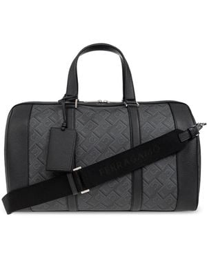 Ferragamo Gancini Monogram Jacquard Duffle Bag - Schwarz