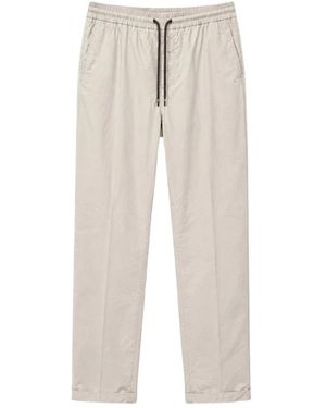 Mason's Broeken ,Wit ,Leer Slim-Fit Pantalon - Naturel