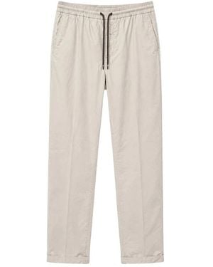 Mason's Broeken ,Wit ,Leer Slim-Fit Pantalon - Naturel