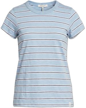 Rag & Bone Tops ,Blauw ,Katoen The Slub Striped Tee