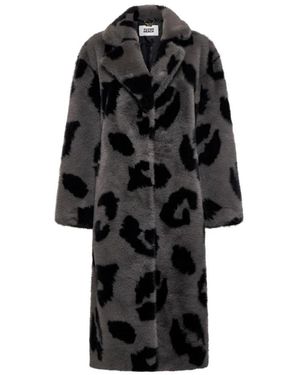 Silvian Heach Langer Animalier-Mantel Aus Kunstpelz - Schwarz