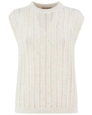 Antonelli Dalia Ärmelloser Pullover - Weiß