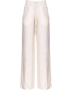 Pinko Broeken ,Roze ,Wide Broeken - Wit