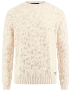 Guess Cable-knit pullover für männer - Weiß