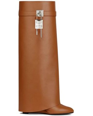 Givenchy Braune Leder Keilabsatz Stiefel
