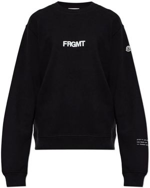 Moncler Hoodies & Sweatvesten ,Zwart ,Katoen Crewneck Sweatshirt