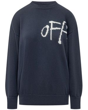 Off-White c/o Virgil Abloh Rundhalspullover - Blau