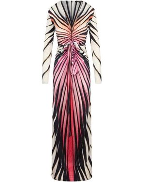 Roberto Cavalli Kleedjes ,Veelkleurig ,Ray Of Paradise Print Maxi Jurk - Rood