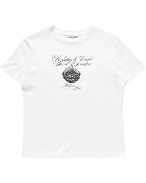 Acne Studios Grafisch Jersey T-Shirt - Wit