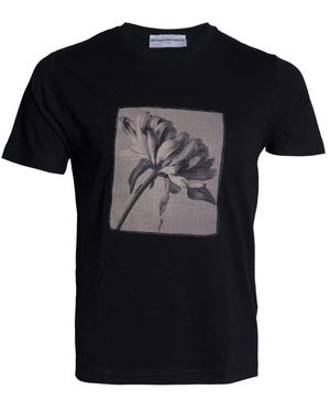 Bastille Tops ,Zwart ,Katoen T-Shirt Met Ronde Hals
