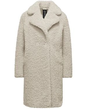 Bomboogie Cappotto in sherpa con effetto riccio e rever - Neutro