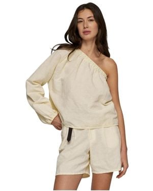 10Days One-Shoulder Top Leinen - Natur