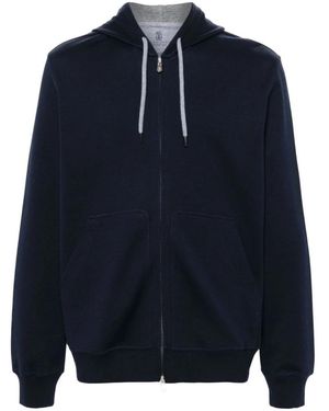 Brunello Cucinelli Zip Sweatshirt Op - Blauw