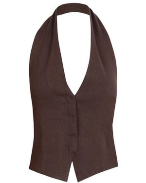 Cortana Sleeveless Tops - Brown