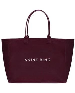 Anine Bing Leo Coated Canvas Tote - Lila