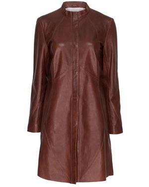 Btfcph Klassische Biker-Lederjacke - Braun