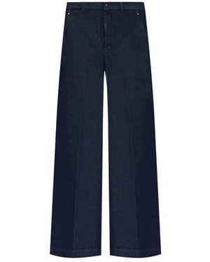 Moncler High-Waisted Wide Jeans - Blauw
