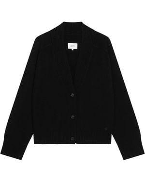 Loulou de Saison Truien & Vesten ,Zwart ,Kasjmier Kaia V-Hals Cardigan