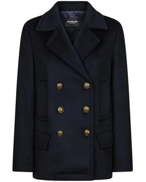 Dondup Double-Breasted Coats - Blue