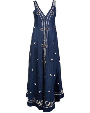 P.A.R.O.S.H. Beach26 V-Neck Maxikleid - Blau