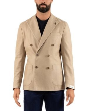 Paoloni Dubbele Rij Knopen Blazer - Naturel