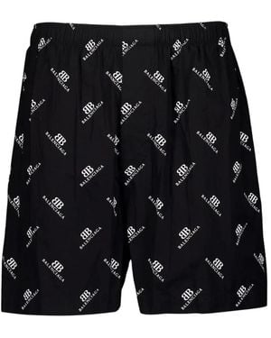 Balenciaga Iconische Logo Bermuda Shorts - Zwart