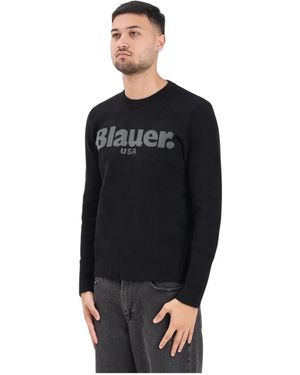 Blauer Round-Neck Knitwear - Noir