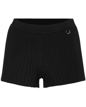 Jacquemus Zwarte Geplooide Gebreide Shorts