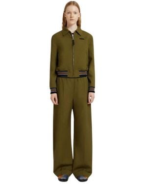 Marni Tropical Wool Bomber Jacket - Groen