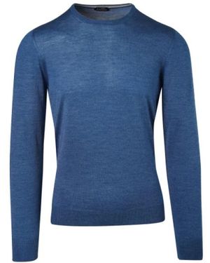 Barba Napoli Round-Neck Knitwear - Bleu