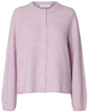 SELECTED Lulu New Ls Strick Cardigan - Lila