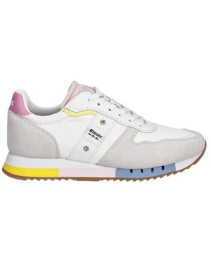 Blauer Sneakers - Blanc