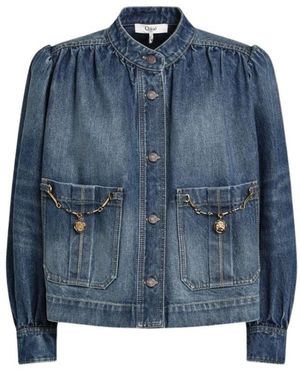 Chloé Jassen ,Blauw ,Denim Denim Jassen