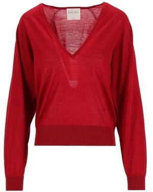 forte_forte V-Neck Knitwear - Rouge