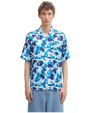 A Bathing Ape Short Sleeve Shirts - Azul