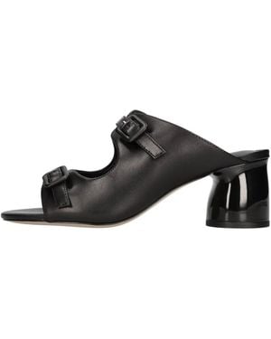 Emanuélle Vee Schoenen ,Zwart ,Leer Heeled Mules