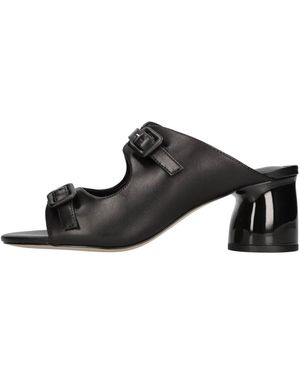 Emanuélle Vee Schoenen ,Zwart ,Leer Heeled Mules