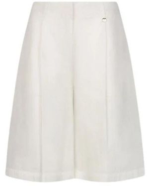 Liu Jo Korte Broeken ,Wit ,Katoen Poplin Bermuda Shorts