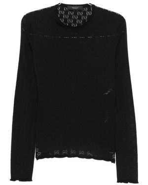 Gucci Truien & Vesten ,Zwart ,Gg Monogram Trui Met Ronde Hals