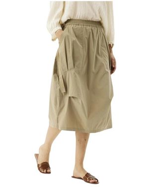 iN FRONT Rokken ,Rok Met Elastische Taille En Zakken - Naturel