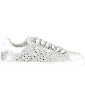 Emporio Armani Sportieve Zilveren Sneakers Met Contrastdetails - Wit